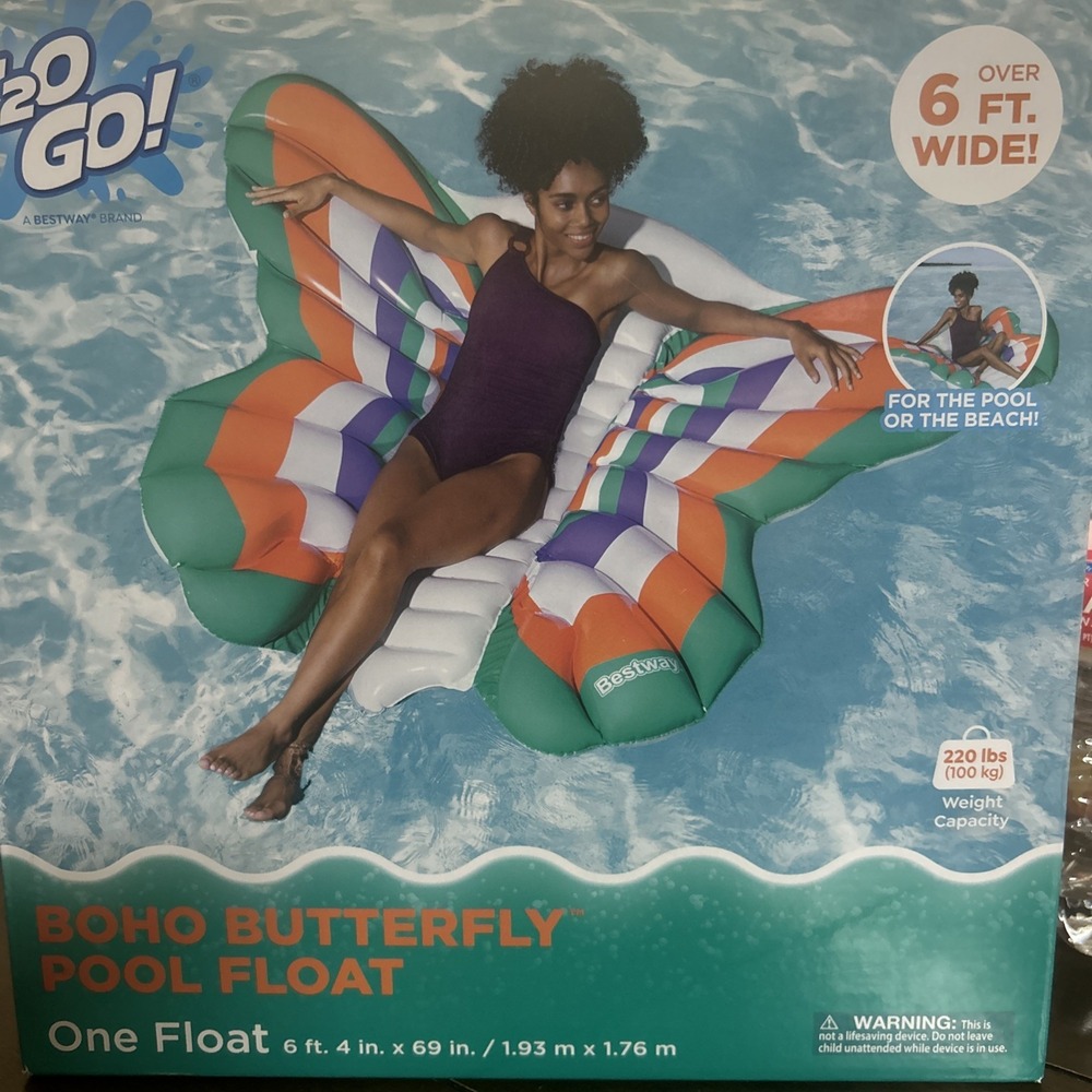 H2O Go Boho Butterfly Pool Float Over 6ft. Wide